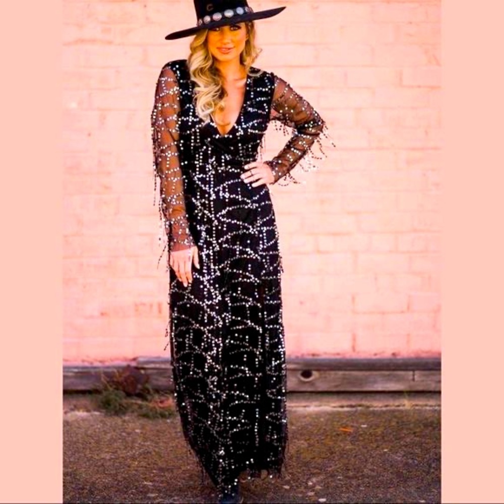 Black sequin dress